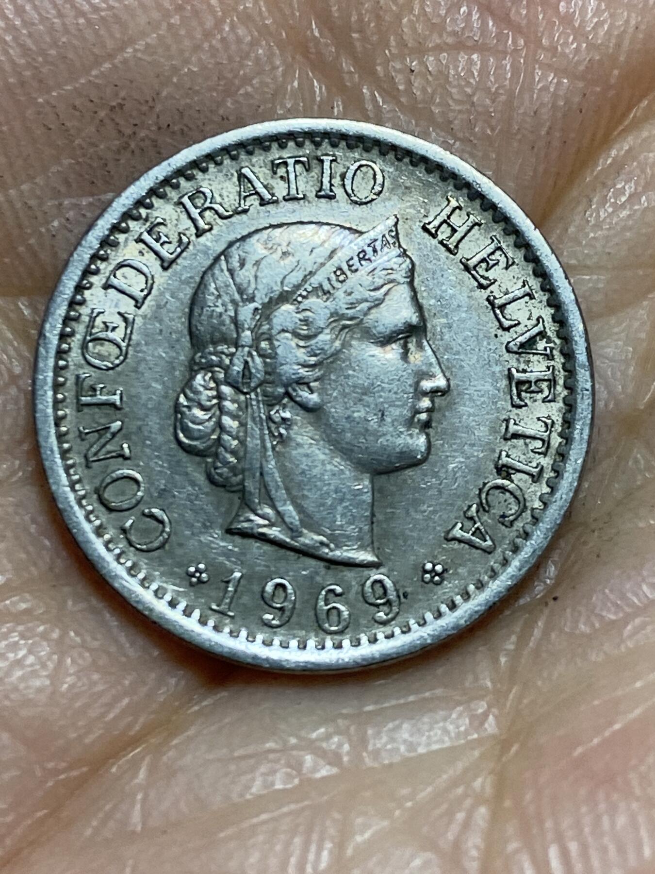 2026年第一场(总第一百七十场）外国好品散币场(免佣金) 瑞士🇨🇭1969年10拉彭(第二版，B标伯尔尼造)