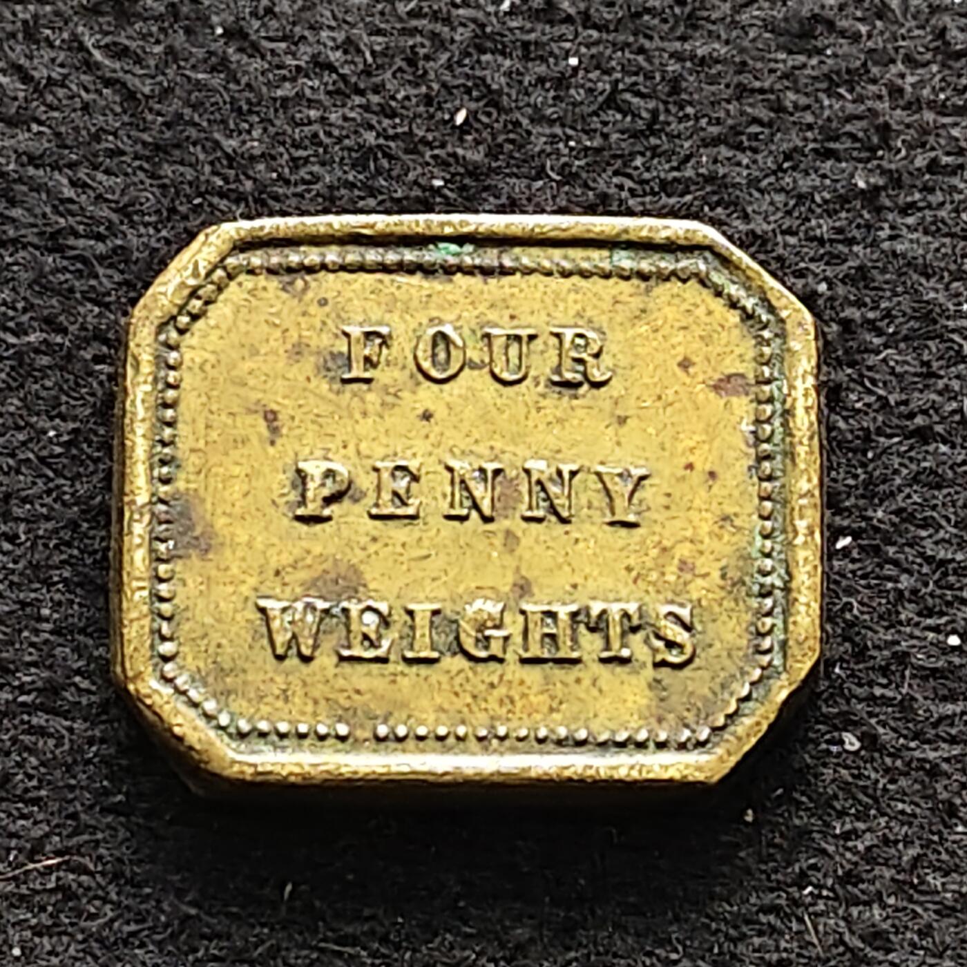 【全场包邮】纯粹捡漏拍490场（免费代拍第27场） 【杂件】英国W. & T.A.公司标准4本尼威特（金衡重量单位）铜制铭牌