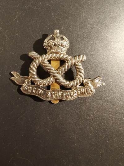 老王徽章第172期 - 英国南斯塔福德步兵团帽徽    二战时期
