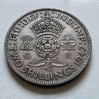 🌹外币初藏🌹🐯2025年第147场  每周二四六晚8️⃣点 接代拍 - 英国1947年2先令