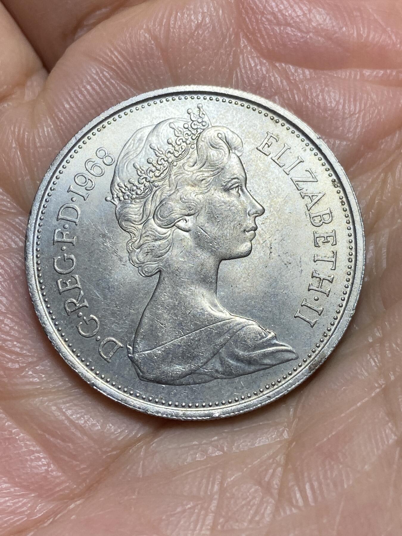 2026年第一场(总第一百七十场）外国好品散币场(免佣金) 英国🇬🇧1968年10新便士(伊丽莎白二世中年花冠，十进制第一版首发年)