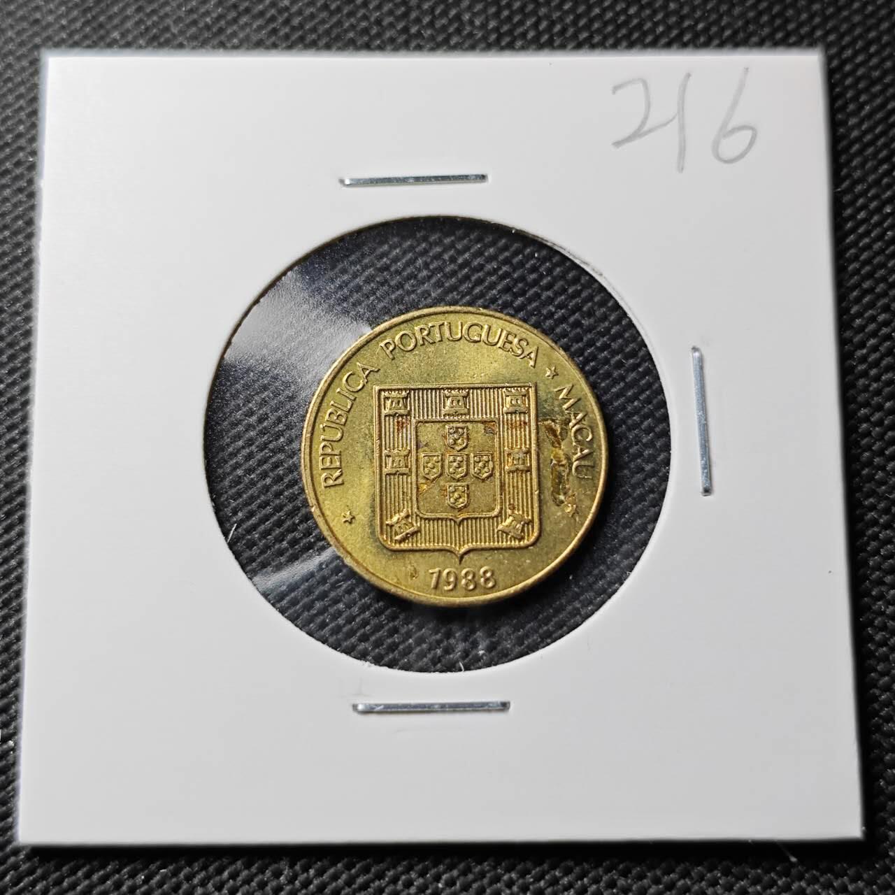 KK钱币收藏小铺 《套币 好品/批量散币专场》  2月预留时间 周末发货  1988澳门一毫福铜币