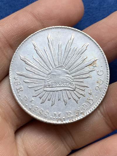 《竞宝斋》第452场 周日，周一 2场连拍 （全场包邮，欢迎送拍） - 墨西哥1888 PI MR版 8R鹰洋银币