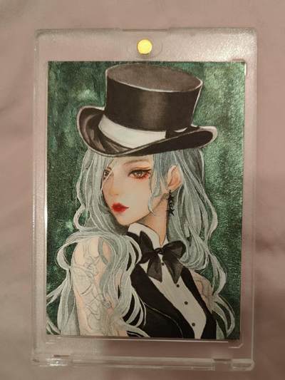 寸草不生拍卖 第十七期  - 手绘卡  画师扶苏，hit画师（图二紫光灯效果）