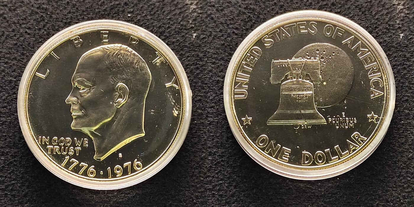 【全场包邮】纯粹捡漏拍491场（免费代拍第28场） 美国1976年独立200周年3枚全银精制纪念套币-盒证全（共计39.55克）