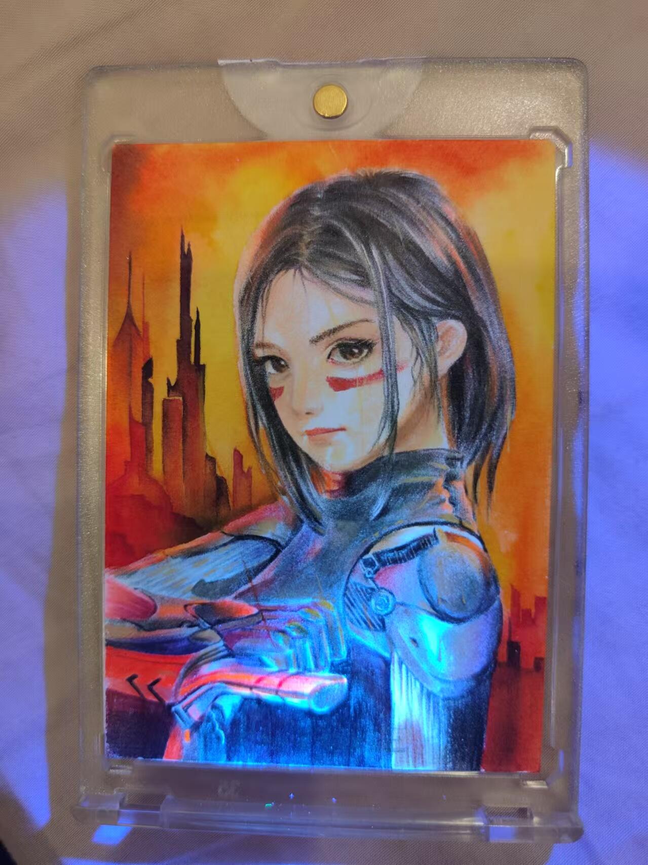 寸草不生拍卖 第十七期  手绘卡  画师驼背老巫婆（图二紫光灯效果）