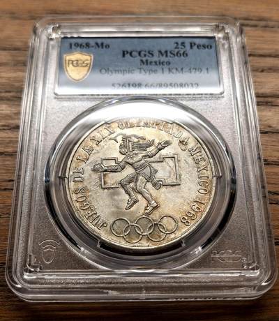 凡希社世界钱币微拍第三百十六期 - 1968Mo墨西哥奥运25P大银PCGS-MS66