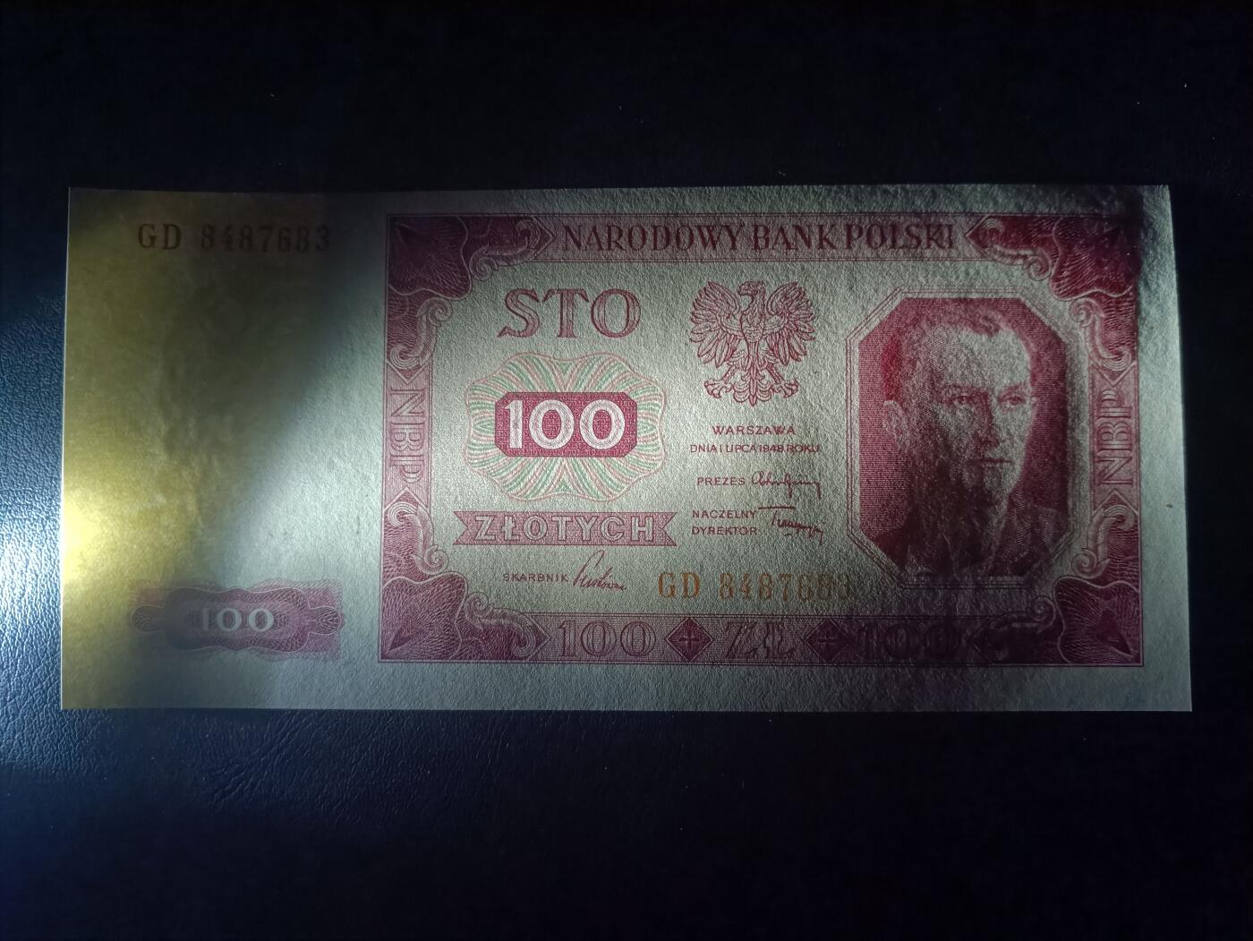 2026首期，总第211期 波兰1948版100兹罗提UNC-，男青年和工厂（肖像原型是印钞厂长的小车司机），少见人民波兰初期品种