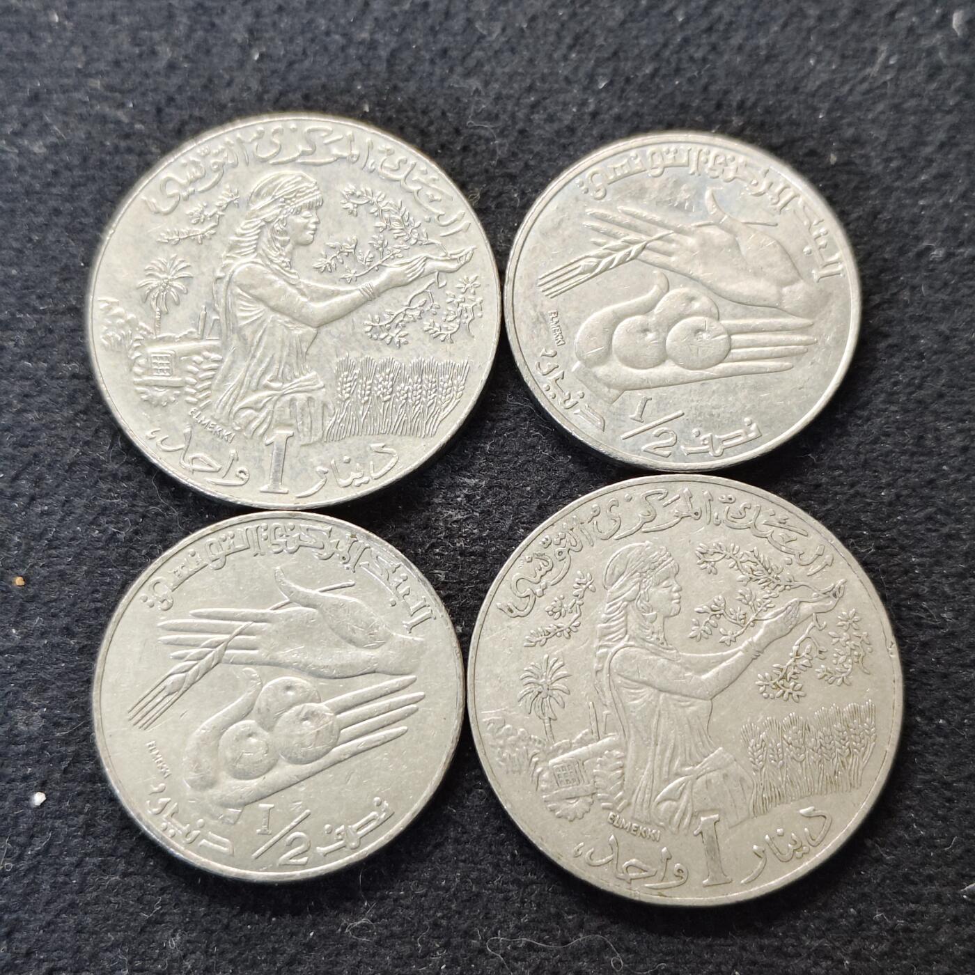 【全场包邮】纯粹捡漏拍490场（免费代拍第27场） 突尼斯1988-1997年FAO纪念币4枚一组