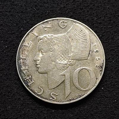 【全场包邮】纯粹捡漏拍490场（免费代拍第27场） - 奥地利1958年10先令（27毫米7.5克）银币