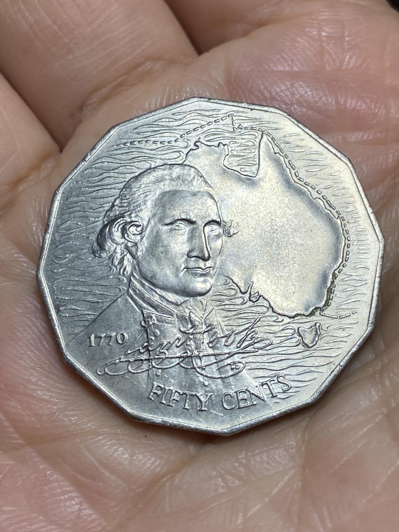 2026年第一场(总第一百七十场）外国好品散币场(免佣金) 澳大利亚🇦🇺1970年50分(詹姆斯·库克船长发现澳洲200周年纪念币)