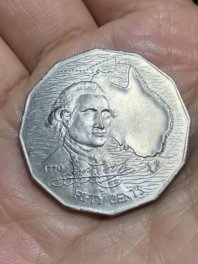 2026年第一场(总第一百七十场）外国好品散币场(免佣金) - 澳大利亚🇦🇺1970年50分(詹姆斯·库克船长发现澳洲200周年纪念币)