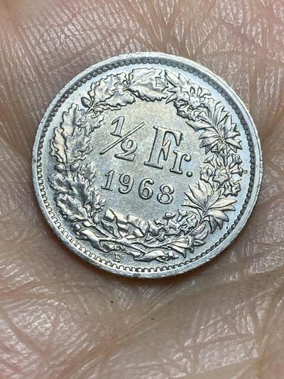 2026年第一场(总第一百七十场）外国好品散币场(免佣金) - 瑞士🇨🇭1968年1/2法郎(第二版，B标伯尔尼造)