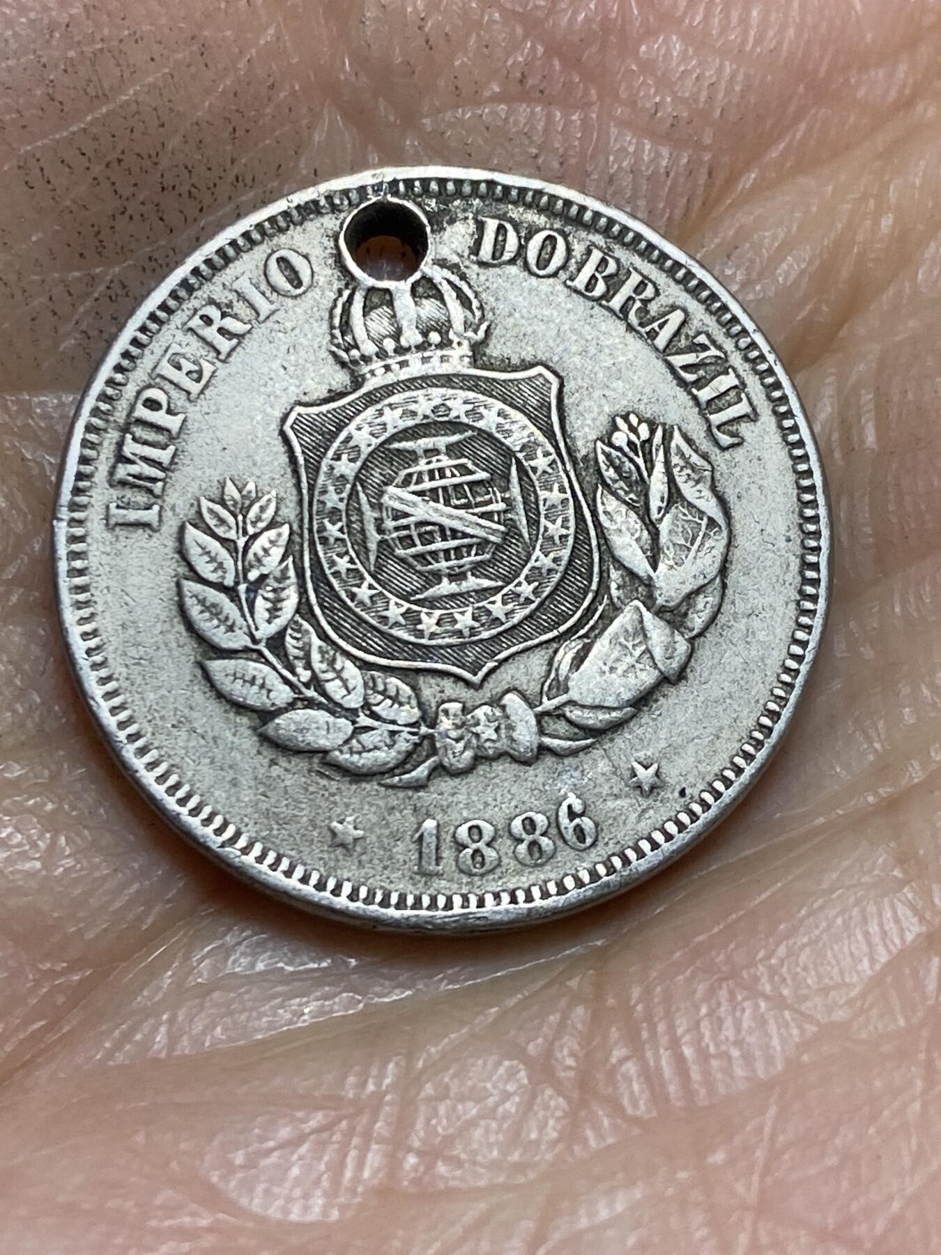 2026年第一场(总第一百七十场）外国好品散币场(免佣金) 少见打孔好品–巴西🇧🇷1886年50瑞斯(共和国第一版，首发年仅发行3年)