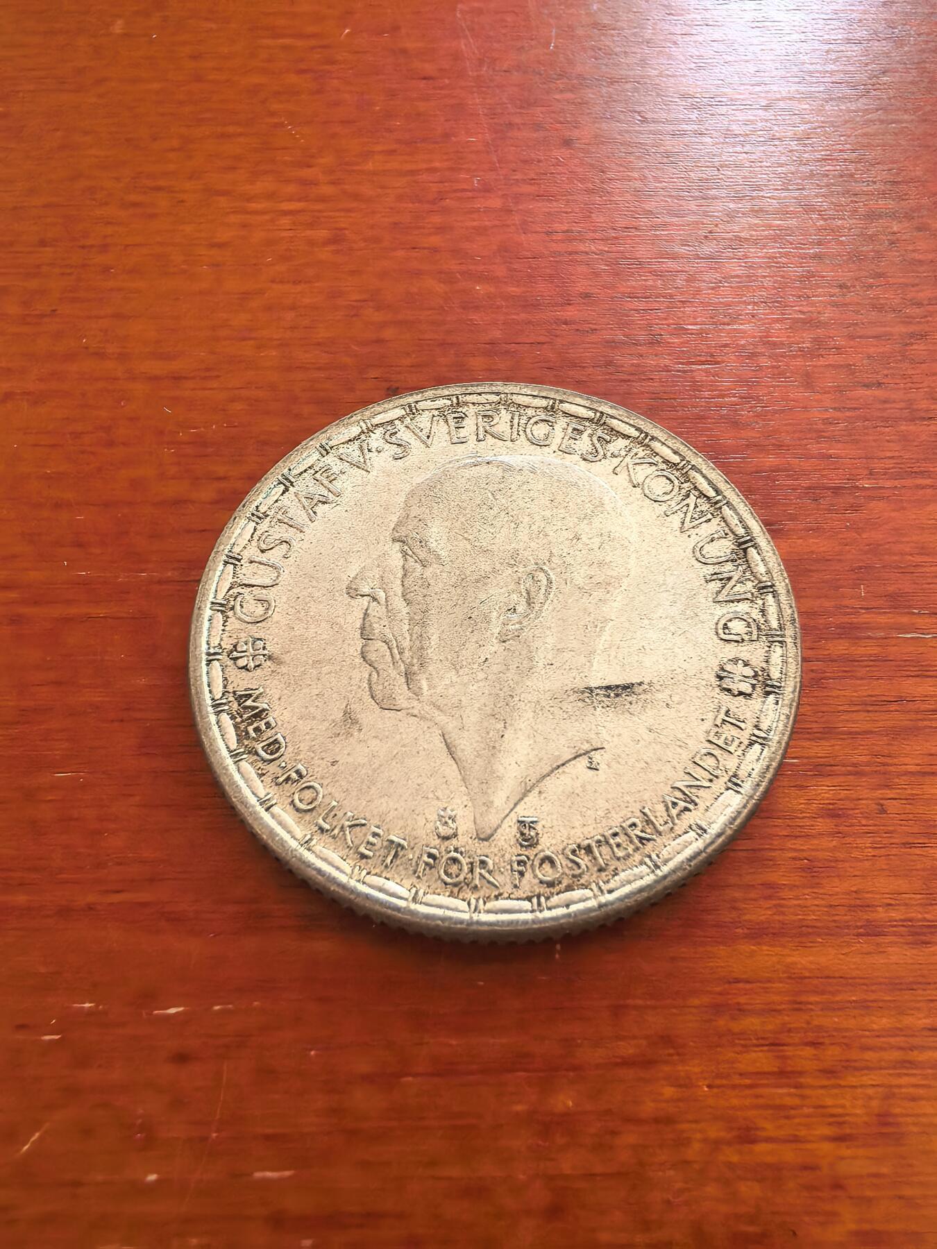 长老汇蛇年精选第八十九场拍卖 1948瑞典古斯塔夫五世2克朗银币，14克400银