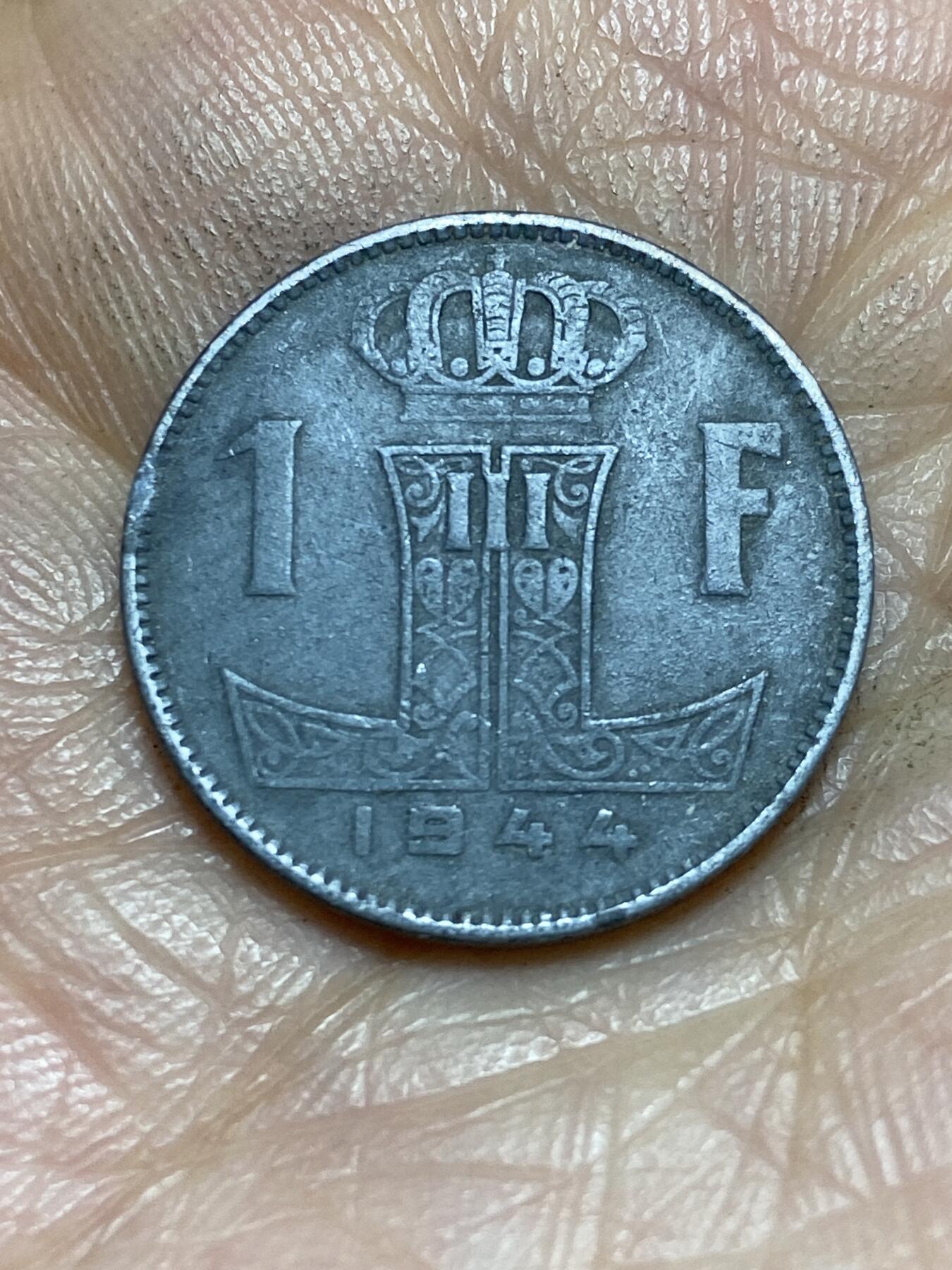 2026年第一场(总第一百七十场）外国好品散币场(免佣金) 比利时🇧🇪1944年1法郎(二战德国占领时期，左荷语右法语版)