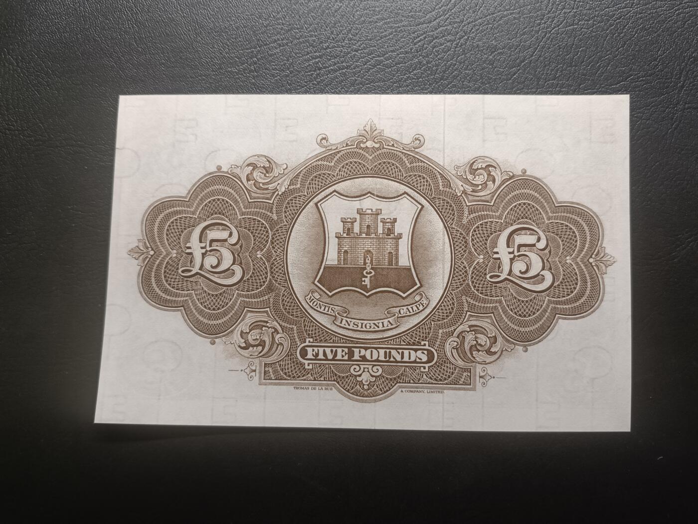 2026首期，总第211期 直布罗陀1971版5镑AUNC，海岸峭壁，少见中高面值