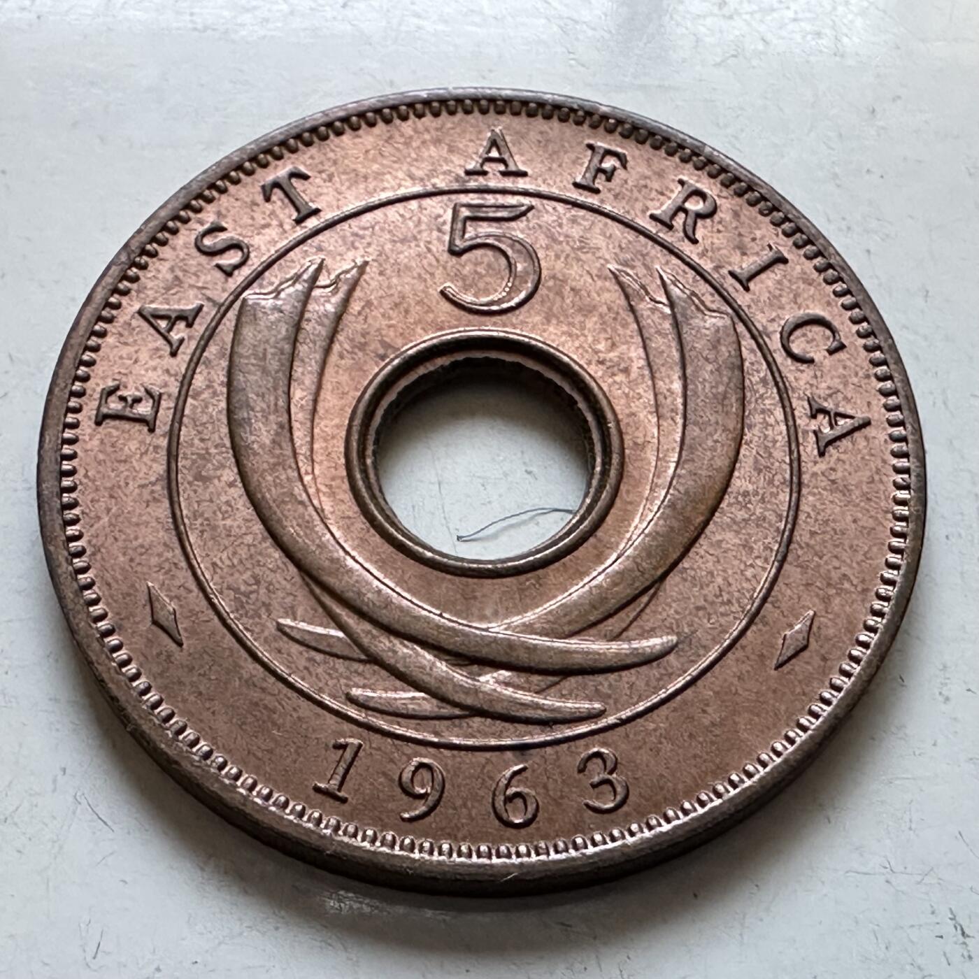 🌹外币初藏🌹🐯2025年第147场  每周二四六晚8️⃣点 接代拍 英属东非1963年五分