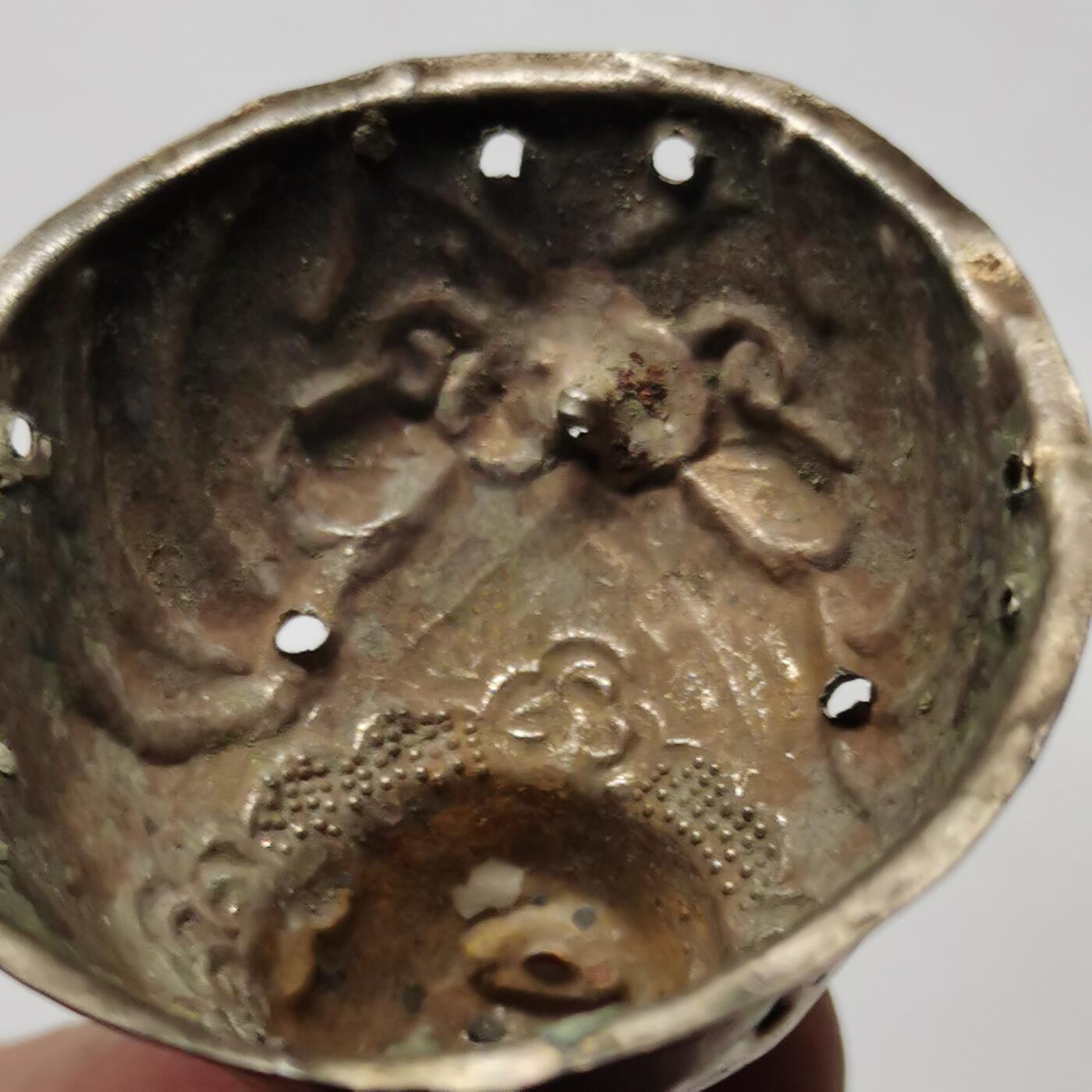 杂件专场91期 清代老银鎏金大号阿福