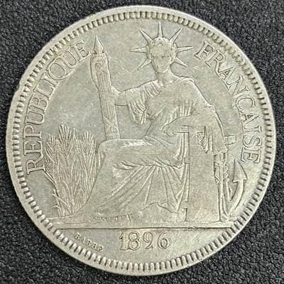 西秦中古拍卖第七十一期 - 1896年坐洋1元大银币 重26.8克