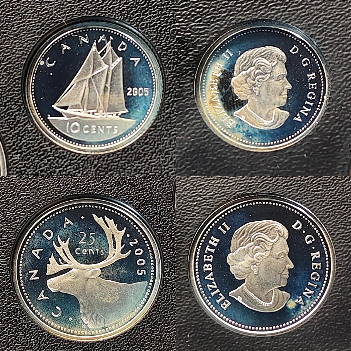 【全场包邮】纯粹捡漏拍491场（免费代拍第28场） 加拿大2005年国旗确立40周年官方精制套币-含1元国旗彩色精制纪念银币-盒证全-共6枚银币（共计56.955克）