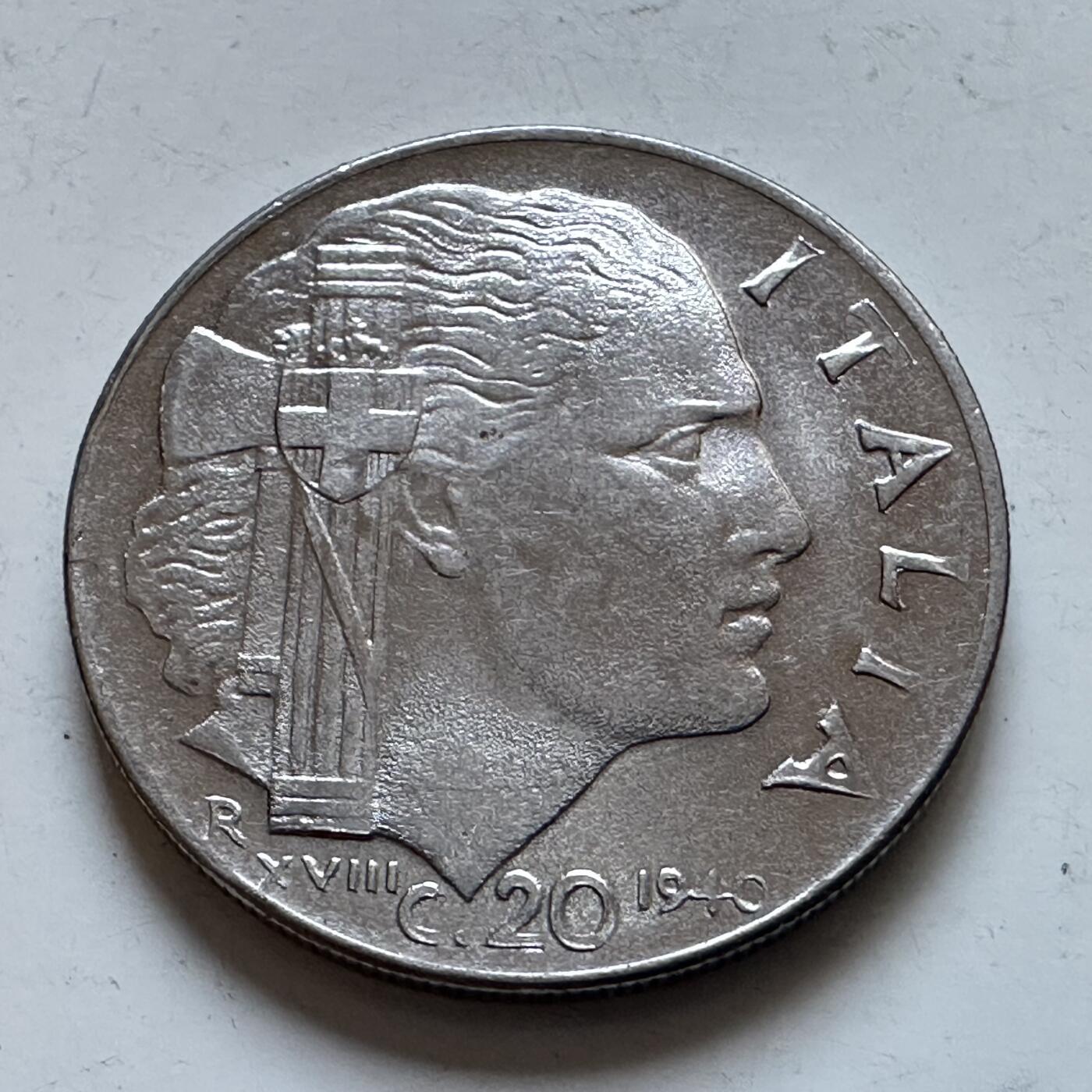 🌹外币初藏🌹🐯2025年第147场  每周二四六晚8️⃣点 接代拍 意大利1940年20分 原光品