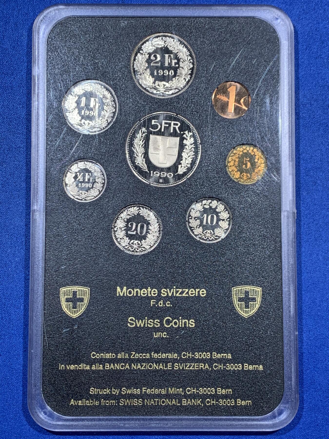 《竞宝斋》第452场 周日，周一 2场连拍 （全场包邮，欢迎送拍） 瑞士1990年精制套币