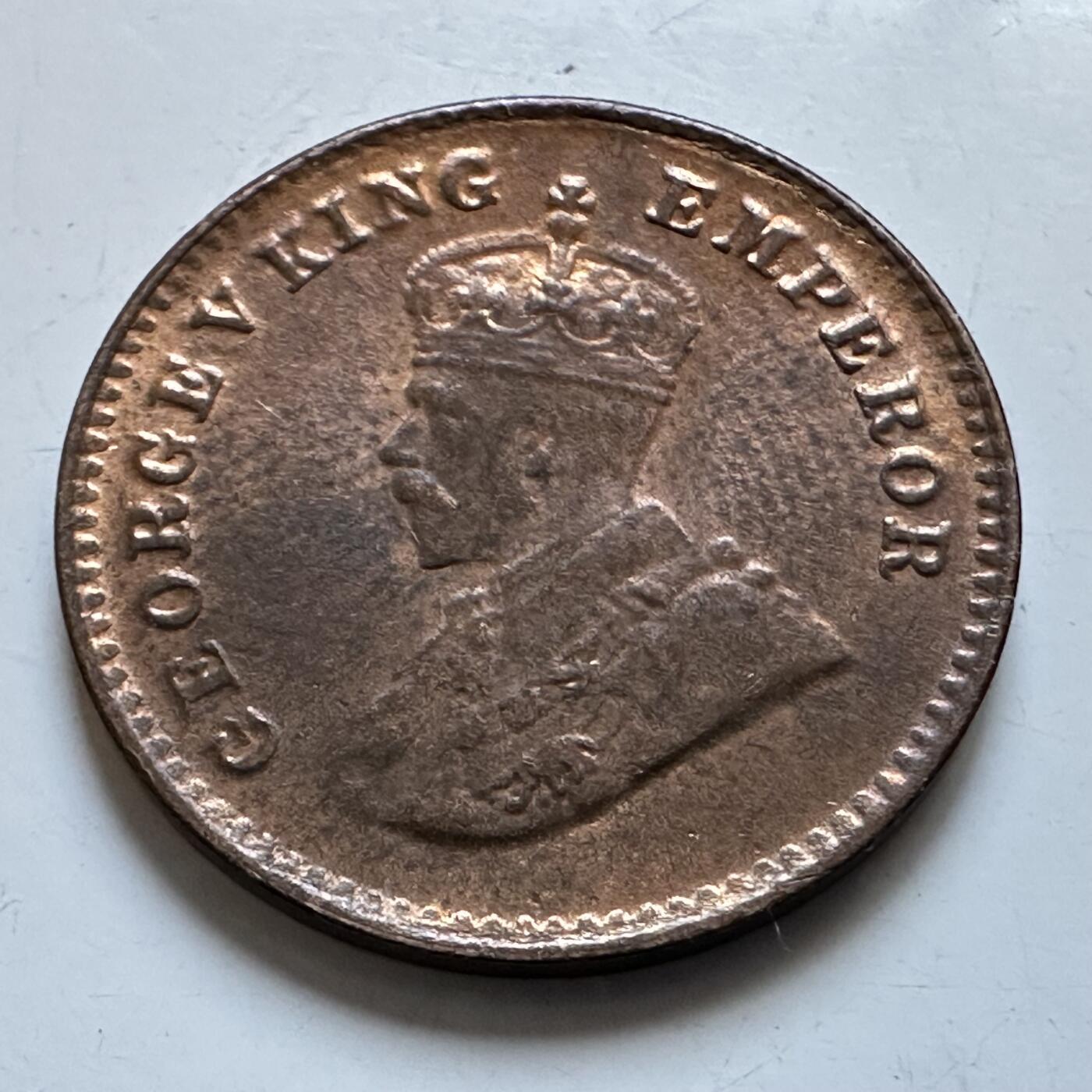 🌹外币初藏🌹🐯2025年第147场  每周二四六晚8️⃣点 接代拍 印度1920年1/12安娜铜币 b