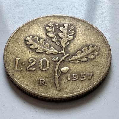 🌹外币初藏🌹🐯2025年第147场  每周二四六晚8️⃣点 接代拍 - 意大利1957年齿边20里拉