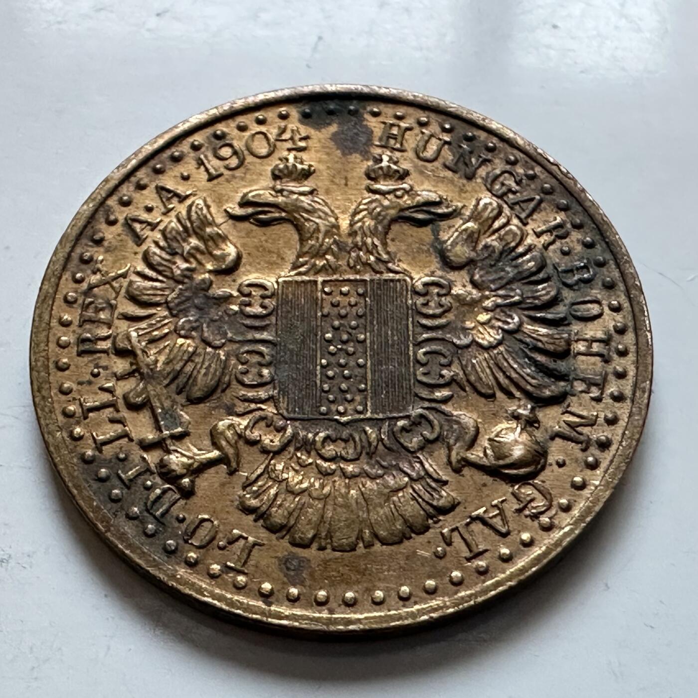 🌹外币初藏🌹🐯2025年第147场  每周二四六晚8️⃣点 接代拍 奥匈帝国1904年发行的1杜卡特 仿制私铸币