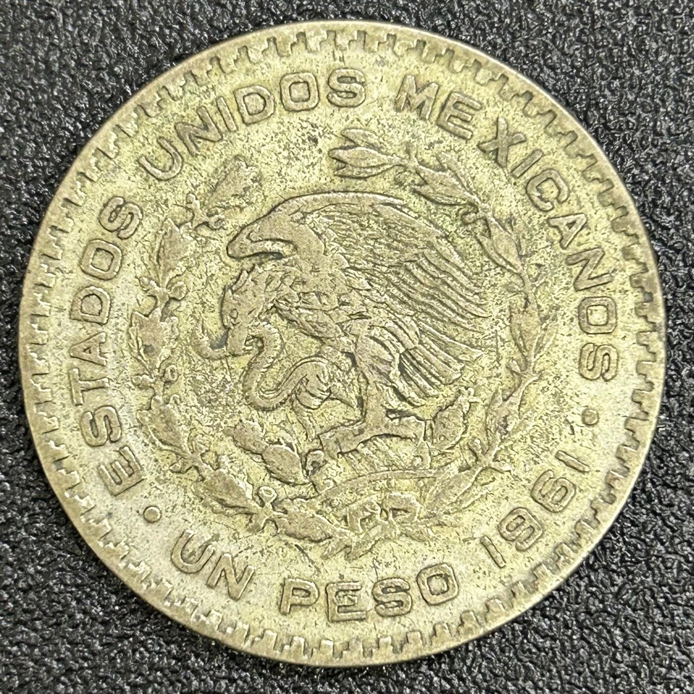 西秦中古拍卖第七十一期 墨西哥1961年1比索银币 重15.8克