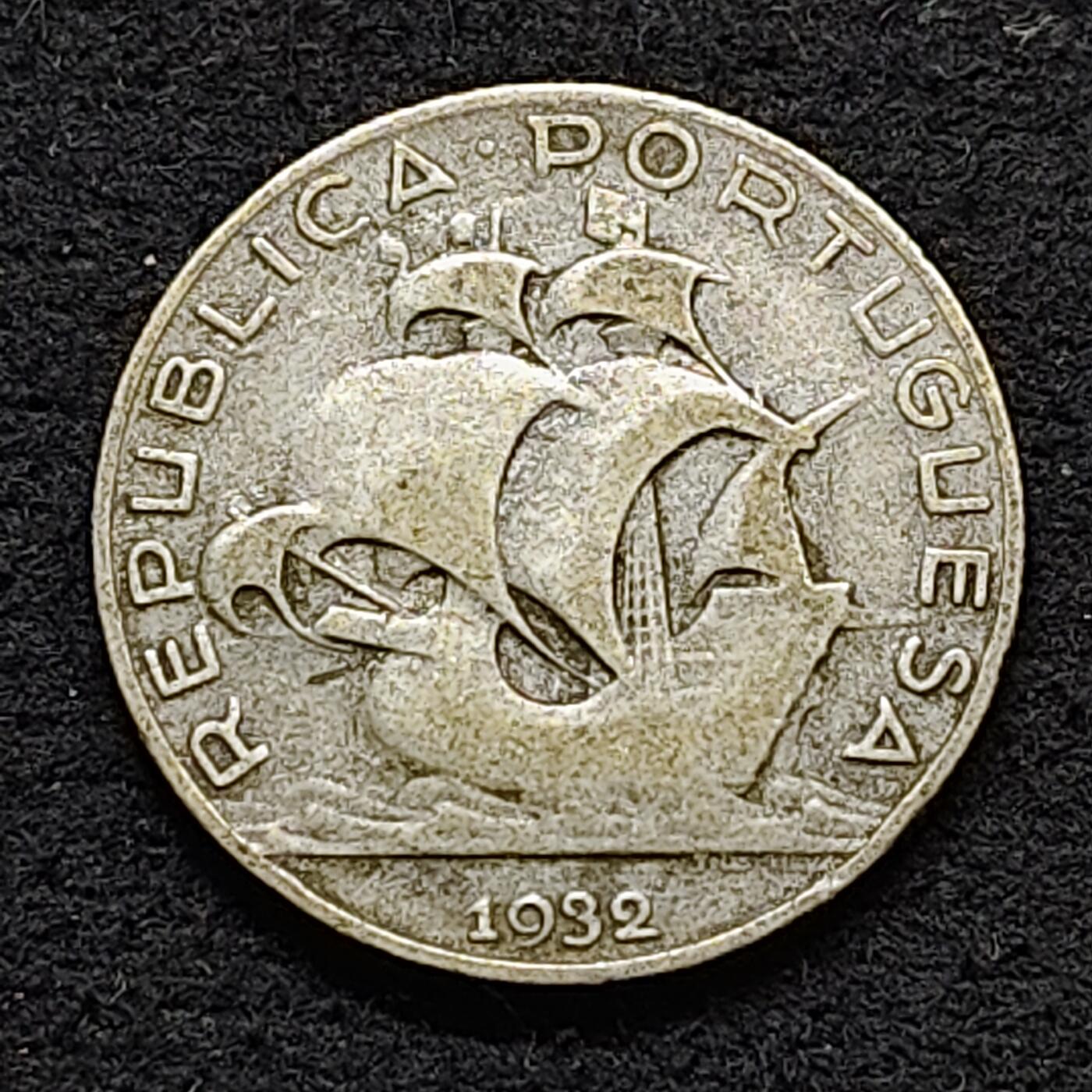 【全场包邮】纯粹捡漏拍490场（免费代拍第27场） 葡萄牙1932年帆船2.5埃斯库多（20毫米3.5克）银币