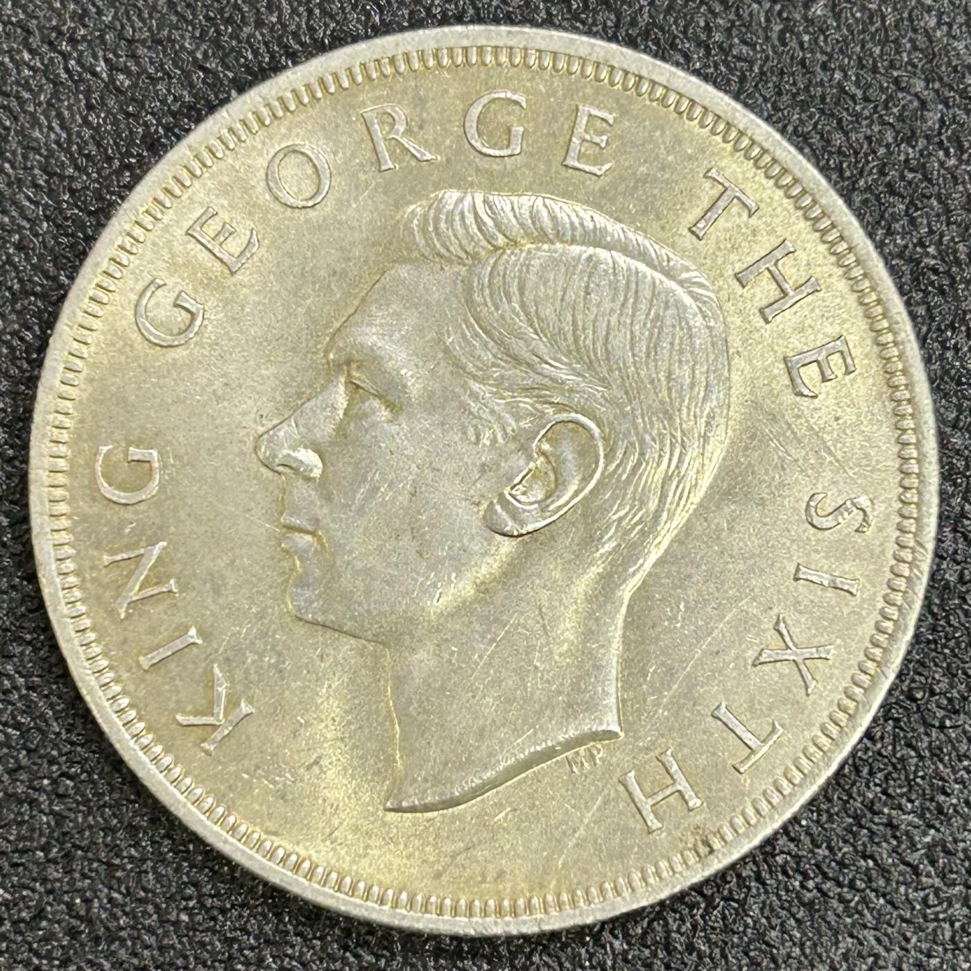 西秦中古拍卖第七十一期 新西兰1949年1克朗大银币 乔治六世 重28.2克