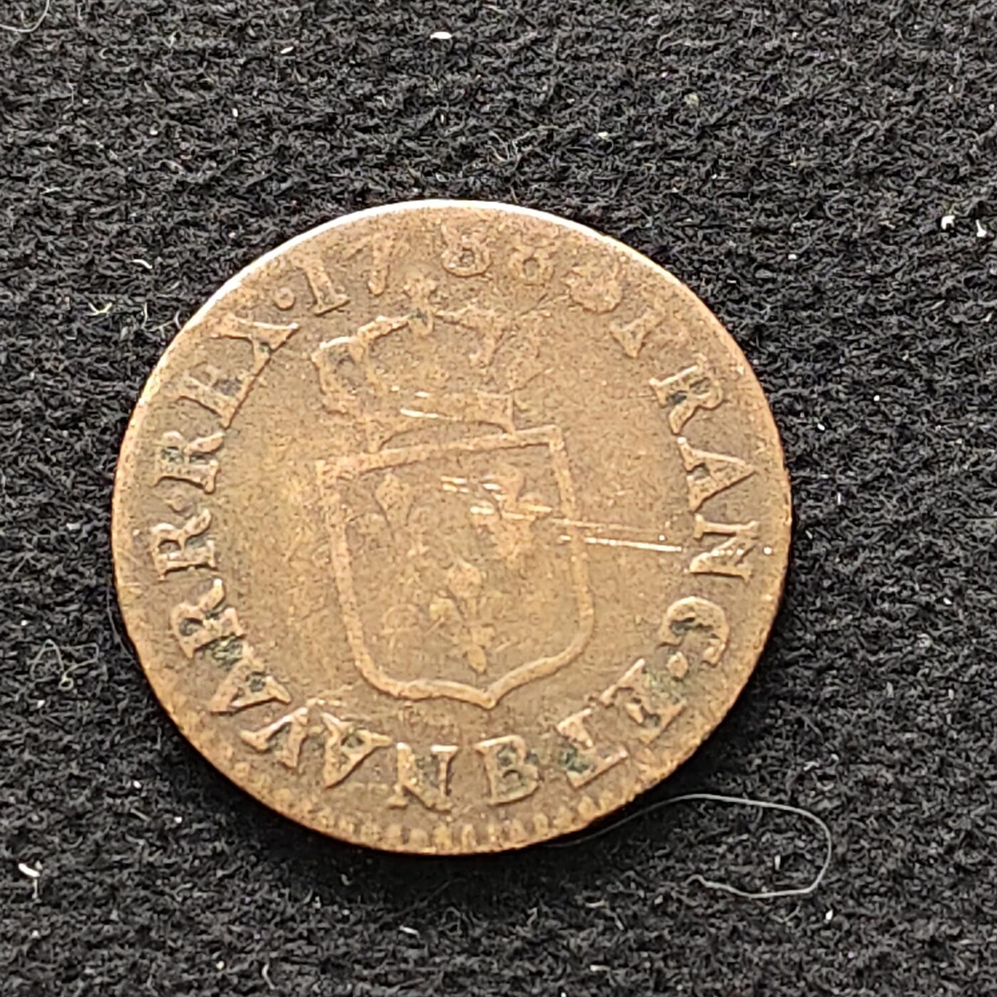 【全场包邮】纯粹捡漏拍490场（免费代拍第27场） 法国1788年路易十六1利阿德铜币