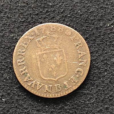 【全场包邮】纯粹捡漏拍490场（免费代拍第27场） - 法国1788年路易十六1利阿德铜币