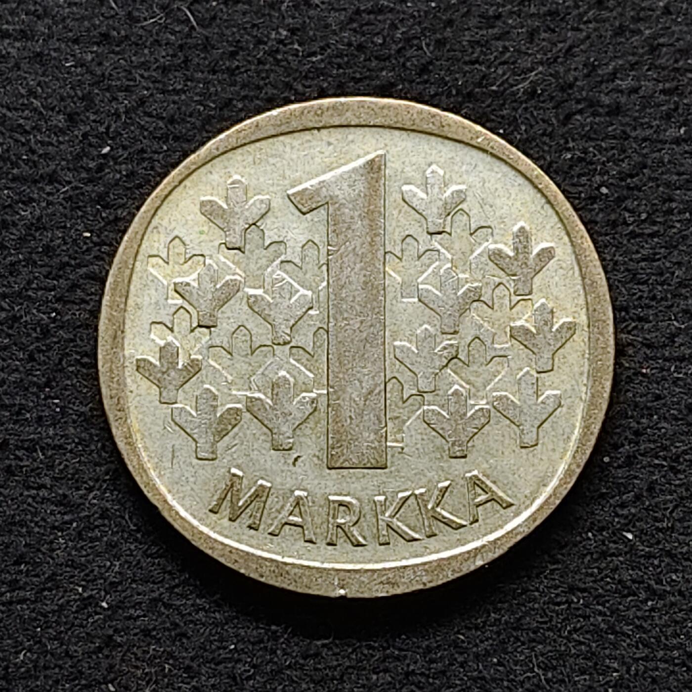 【全场包邮】纯粹捡漏拍490场（免费代拍第27场） 芬兰1965年1马克（24毫米6.4克）银币