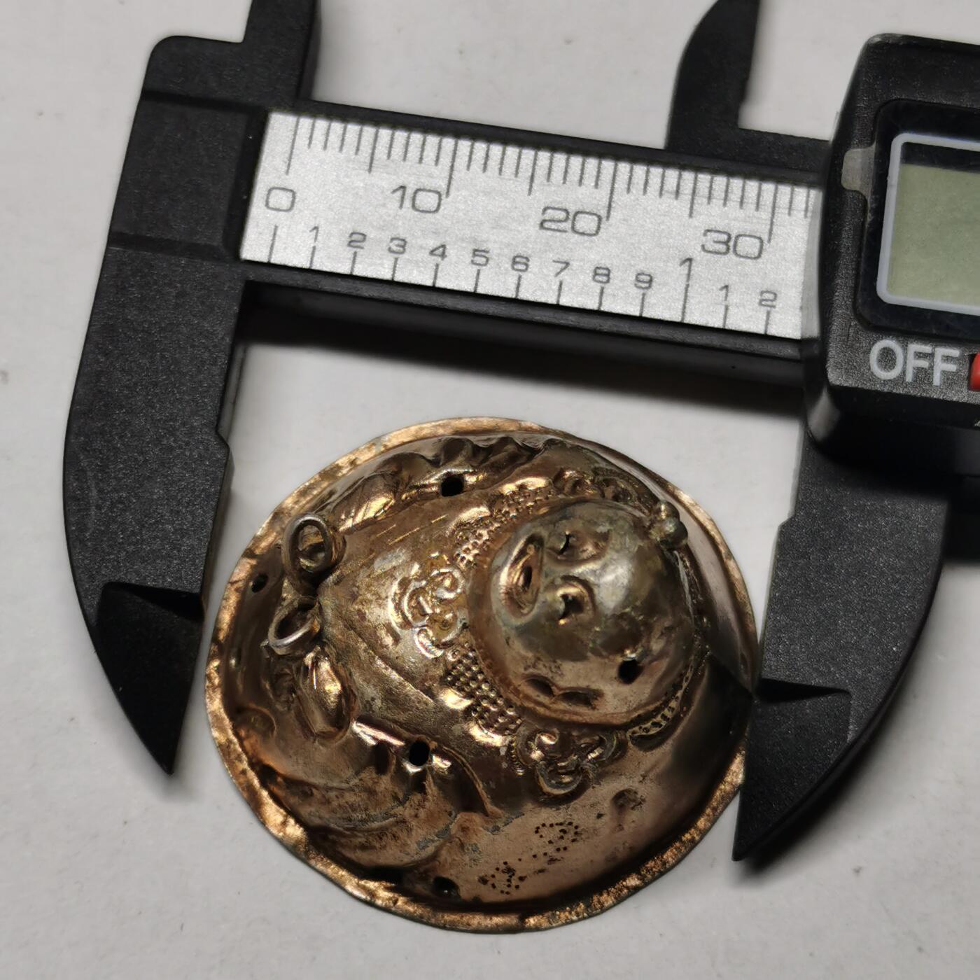 杂件专场91期 清代老银鎏金大号阿福