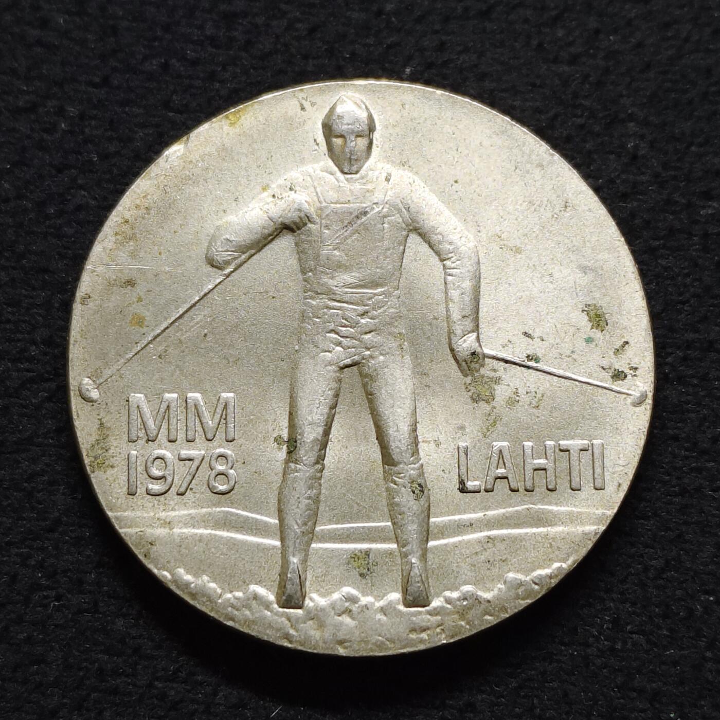 【全场包邮】纯粹捡漏拍491场（免费代拍第28场） 芬兰1978年25马克第21届北欧滑雪锦标赛（37毫米26.3克）纪念银币