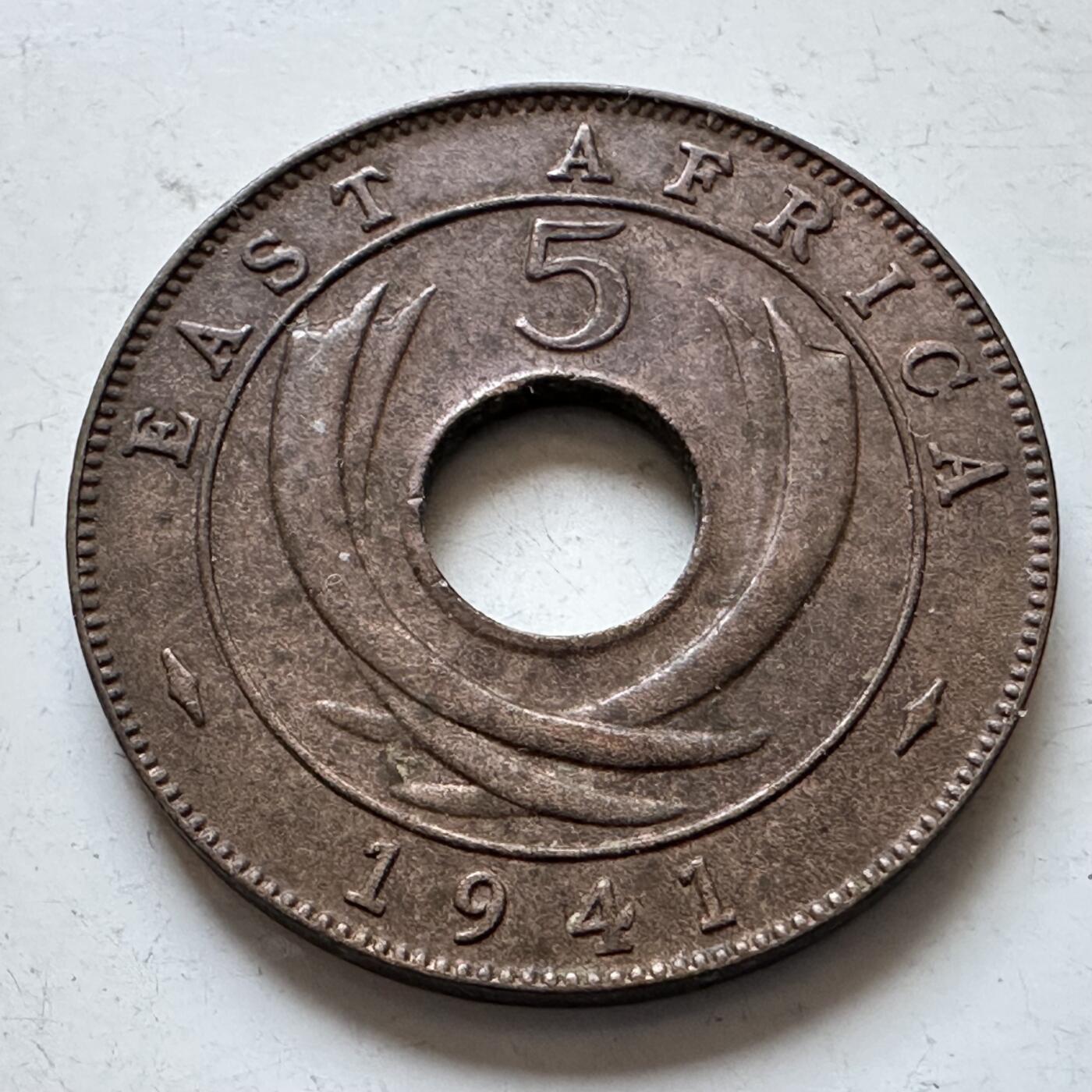 🌹外币初藏🌹🐯2025年第147场  每周二四六晚8️⃣点 接代拍 英属东非1941年五分 a