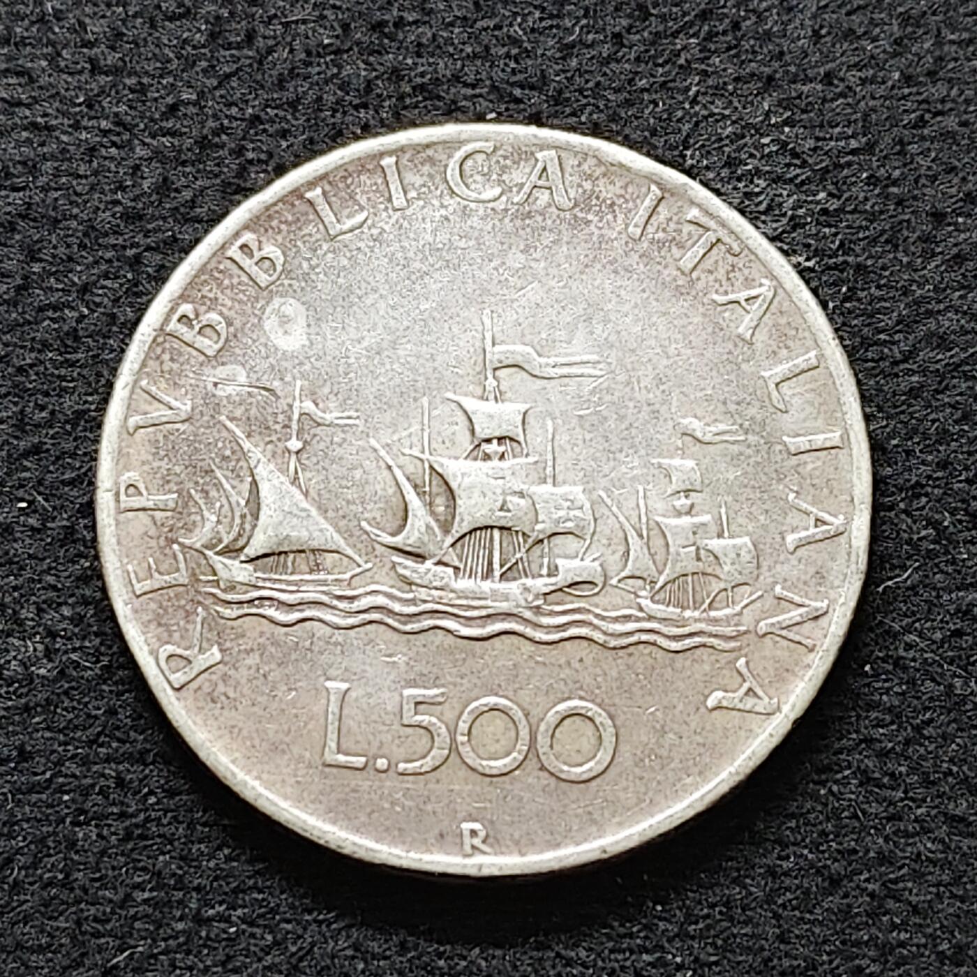 【全场包邮】纯粹捡漏拍491场（免费代拍第28场） 意大利1958年500里拉帆船女神（29毫米11克）银币