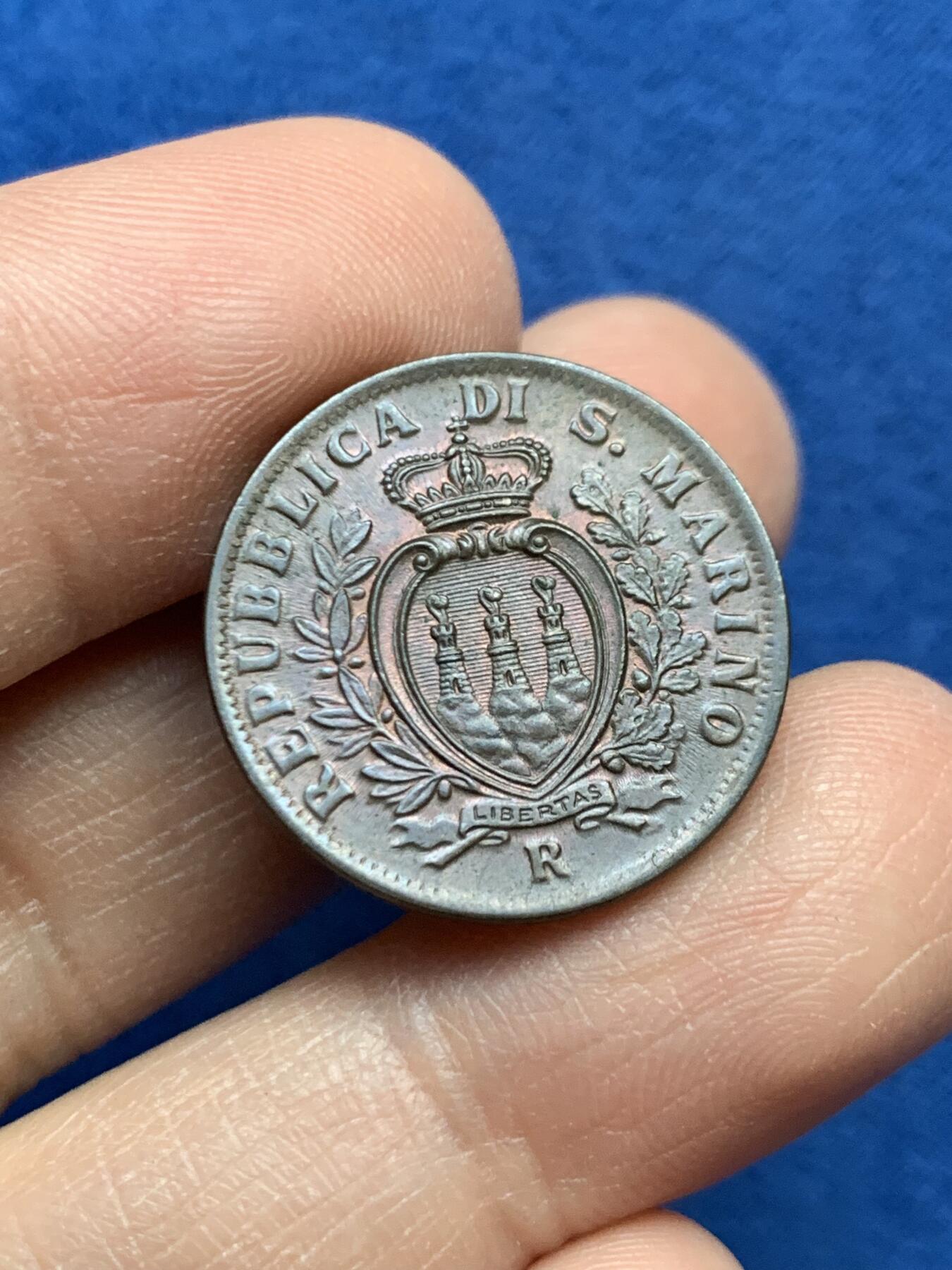 《竞宝斋》第452场 周日，周一 2场连拍 （全场包邮，欢迎送拍） 两枚一组 圣马力诺1935年10分铜币 带光好品