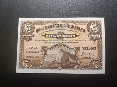 2026首期，总第211期 - 直布罗陀1971版5镑AUNC，海岸峭壁，少见中高面值