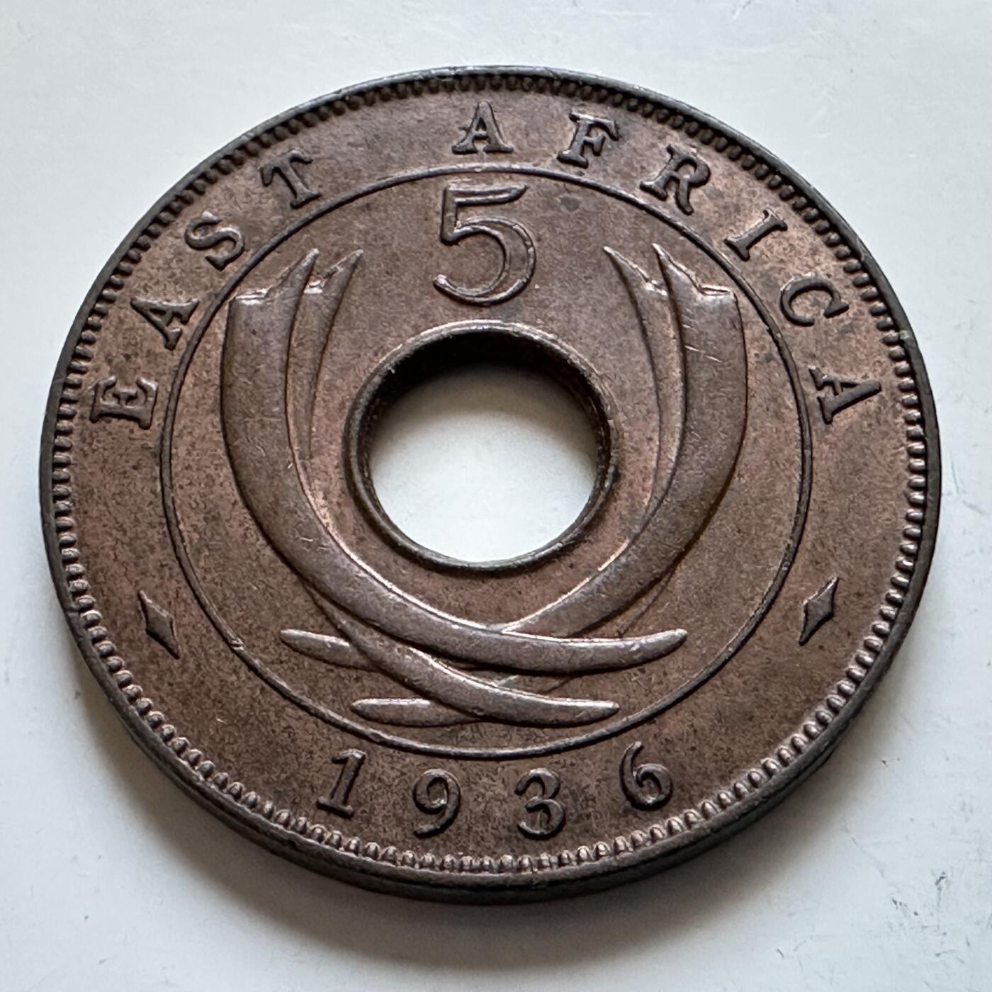 🌹外币初藏🌹🐯2025年第147场  每周二四六晚8️⃣点 接代拍 英属东非1936年爱八 KN版五分