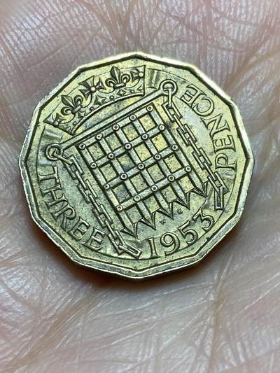 2026年第一场(总第一百七十场）外国好品散币场(免佣金) - 英国🇬🇧1953单年份3便士(伊丽莎白二世加冕年，第一版)