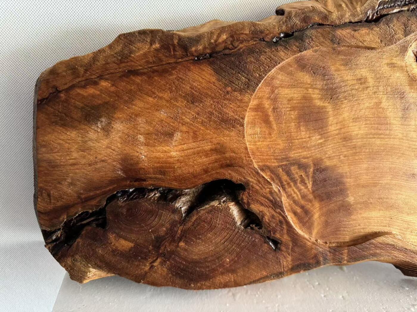 零元拍：1227-3香杉木老根榴茶盘，尺寸约：560/290/180/厚35MM，满花满瘤，药香满鼻，无漆无蜡