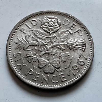 🌹外币初藏🌹🐯2025年第147场  每周二四六晚8️⃣点 接代拍 - 英国1967年六便士