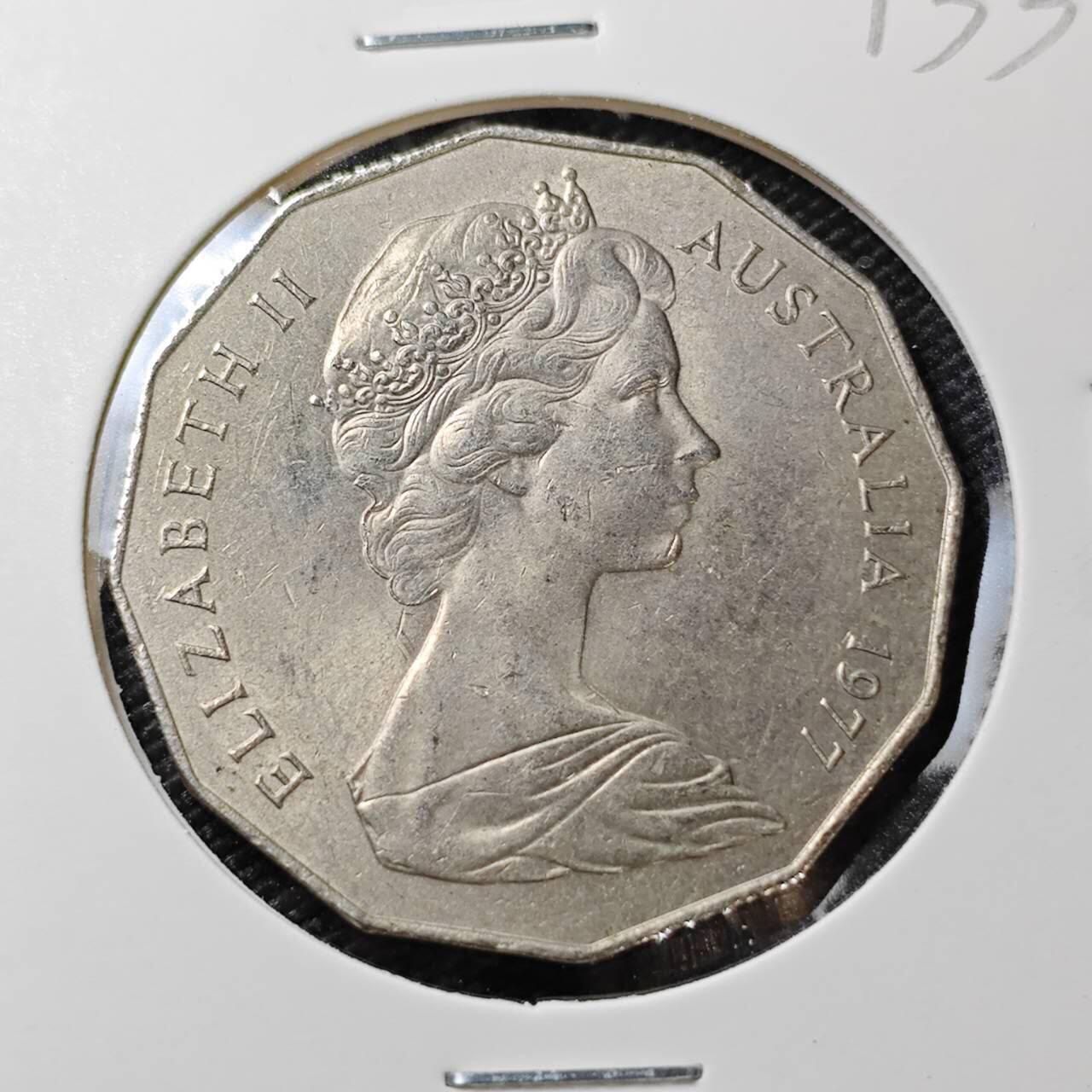 KK钱币收藏小铺 《套币 好品/批量散币专场》  2月预留时间 周末发货 1977  澳大利亚50便士纪念币