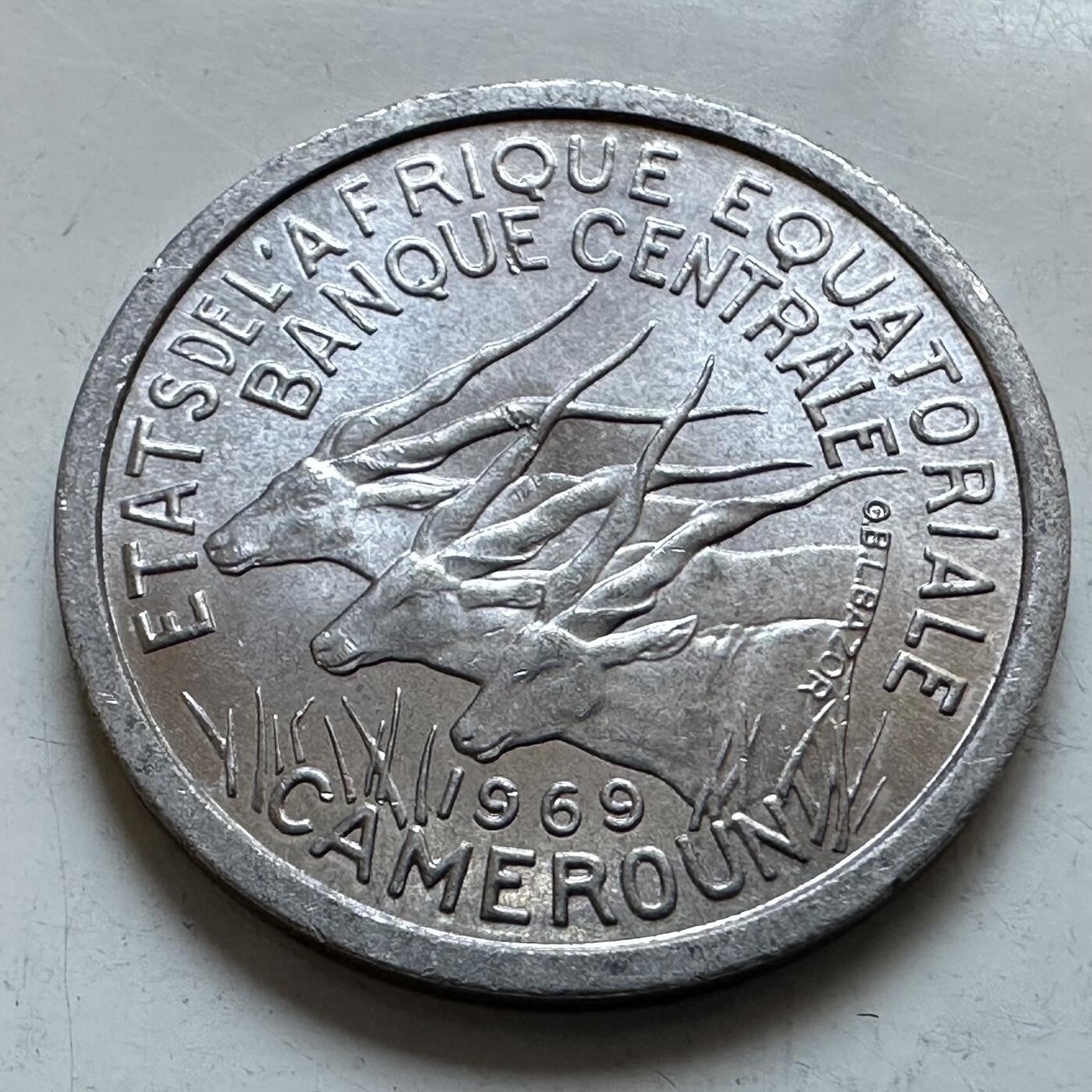 🌹外币初藏🌹🐯2025年第147场  每周二四六晚8️⃣点 接代拍 喀麦隆1969年一法郎