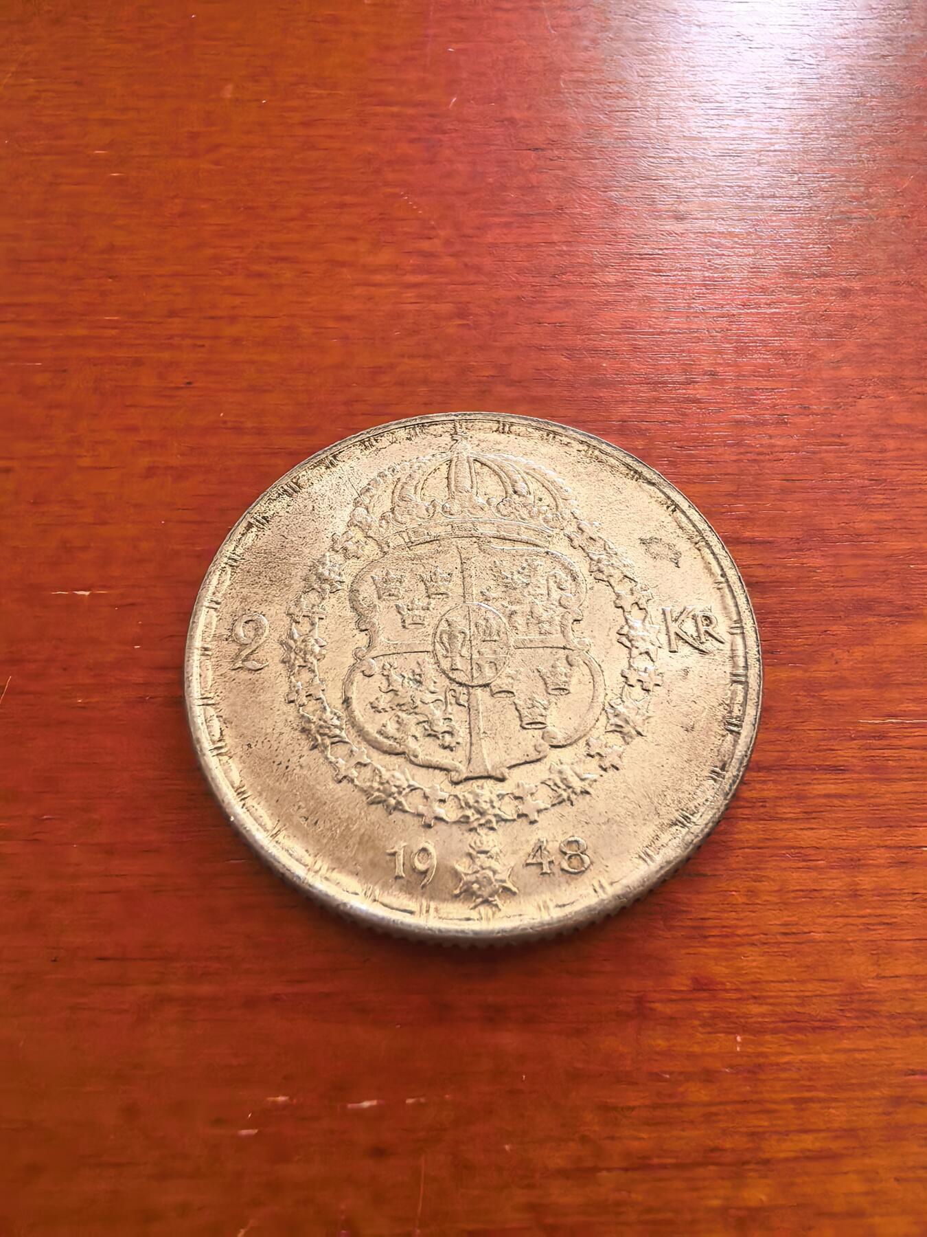 长老汇蛇年精选第八十九场拍卖 1948瑞典古斯塔夫五世2克朗银币，14克400银