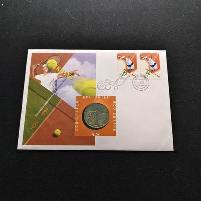 【全场包邮】纯粹捡漏拍490场（免费代拍第27场） - 【邮币封】荷兰1999年1埃居荷兰网球联合会成立100周年纪念纪念币邮币封
